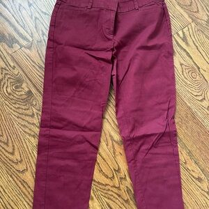 LOFT Burgundy Straight Leg Pants
